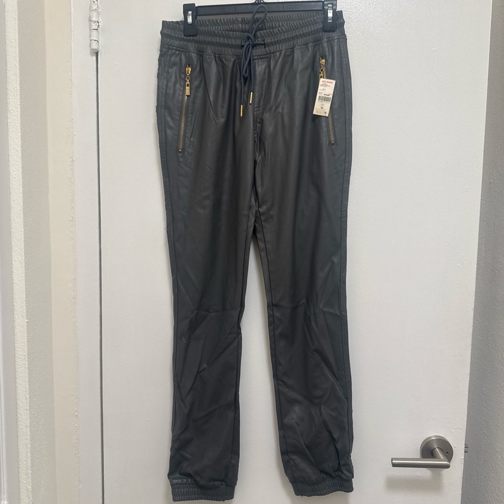 Riflessi Faux Leather Joggers